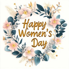 Obraz premium Happy Women Day with Elegant Calligraphy