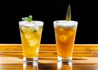 cocktail with lime and mint