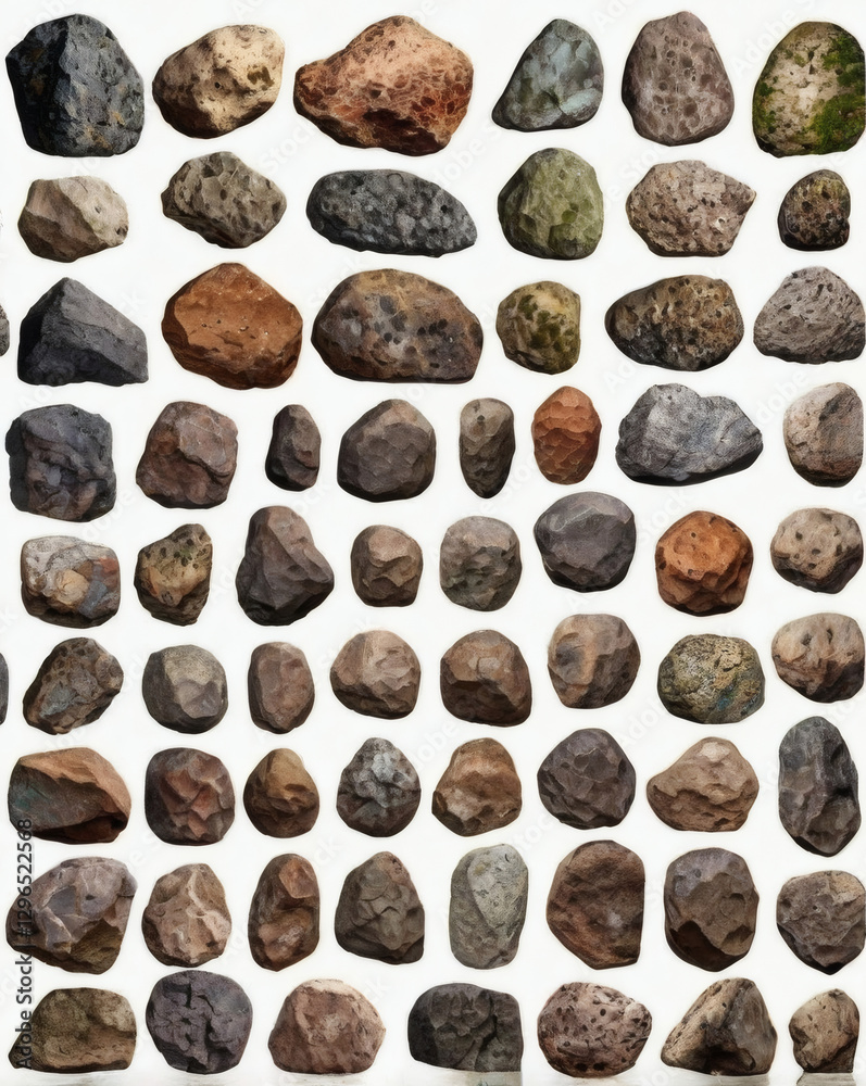 Aufkleber A collection of assorted rocks of varying sizes, shapes, and colors