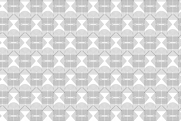 Abstract minimal element seamless pattern vector. Aesthetic contemporary line art, geometric shape in black. Art form design for wall art, decoration, wallpaper.