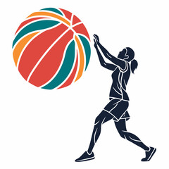 Volleyball silhouette vector illustration