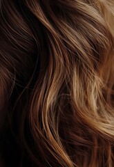 Fototapeta premium A close-up of wavy, brown hair with a high-resolution, high-detail, and beautiful photographic quality. 
