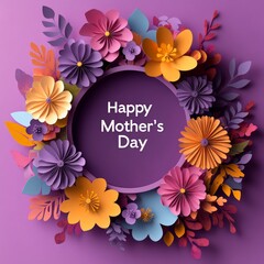 3D Floral Design for Mother's Day with Happy Mother's Day Greeting