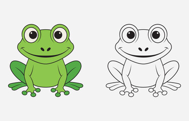 Colorful cartoon frog vector art Illustration Isolated on white background
