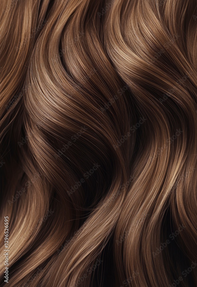 Wall mural A close-up of wavy, brown hair with a high-resolution, high-detail, and beautiful photographic quality. 