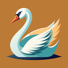 Swan vector art illustration.
