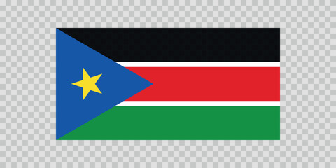 Flag of South Sudan. Sudanese national symbol in official colors. Template icon. Abstract vector background.