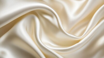Fototapeta premium Luxurious White Satin Fabric with Smooth Texture and Gentle Waves