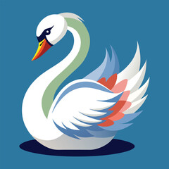 Obraz premium Swan vector art illustration.