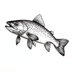 Fototapeta premium Stunning fish silhouette on an elegant black and white background for artistic appeal