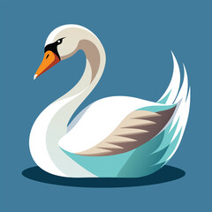 Swan vector art illustration.