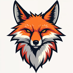 Modern orange fox mascot logo for gaming teams, cyber players, and social networks