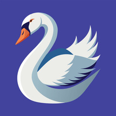 Swan vector art illustration.