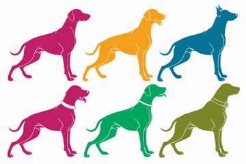 set of Dogs Breed silhouette vector illustration
