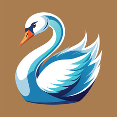 Swan vector art illustration.