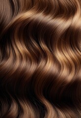Fototapeta premium A close-up of wavy, brown hair with a high-resolution, high-detail, and beautiful photographic quality. 