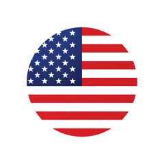 American Flag in Circle. American flag in the shape of a circle