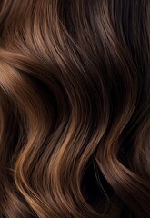 Fototapeta premium A close-up of wavy, brown hair with a high-resolution, high-detail, and beautiful photographic quality. 