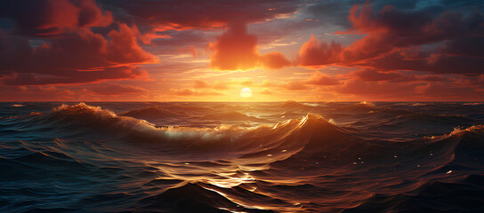 Obraz premium Sun Setting Above Water Cyprus Island 