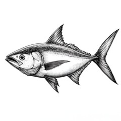 Fototapeta premium Artistic fish drawing capturing the essence of aquatic life