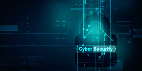 2d illustration abstract Cyber security
