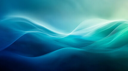 Abstract teal blue green wave background design image sea sky art soft water ocean light color style