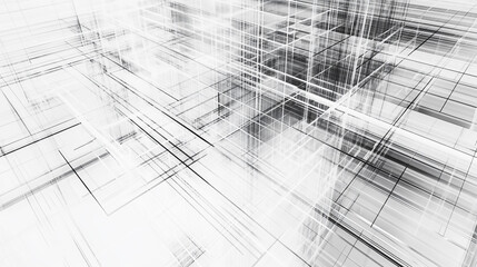 Abstract white and gray grid lines modern architecture design background 3d art tech style image