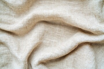 Fototapeta premium light beige linen fabric with soft folds and natural feel