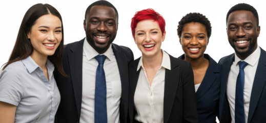 Diverse Business Team Portrait Happy Multiethnic Professionals Smiling Together