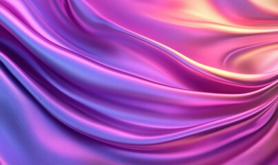 Obraz premium Abstract flowing pink satin fabric with soft folds and smooth textures, natural light emphasizing its luxurious and elegant appearance