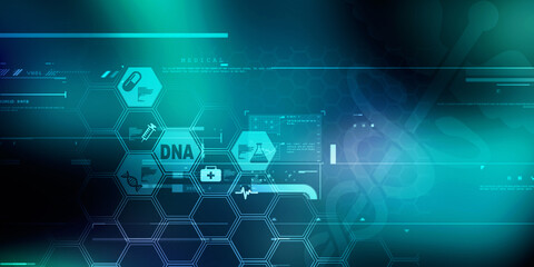 Obraz premium 2D illustration medical structure background
