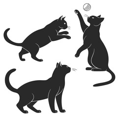 Cats silhouette vector illustration