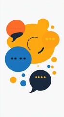Bubbles conversation colorful chat bubbles overlap in digital space, symbolizing dialogue