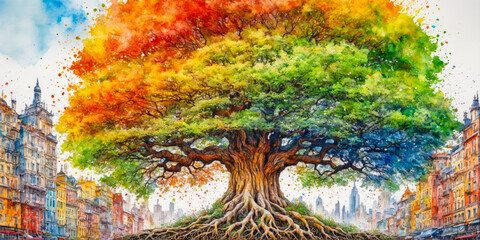 The Four Seasons Tree in the City.