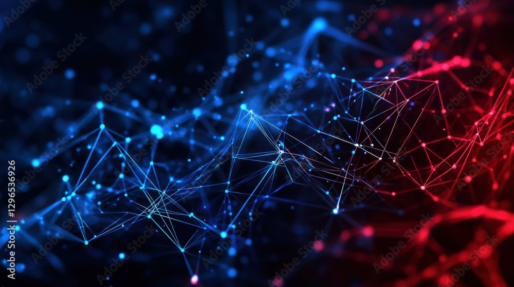 Aufkleber Abstract background with interconnected lines and dots creating a digital network pattern