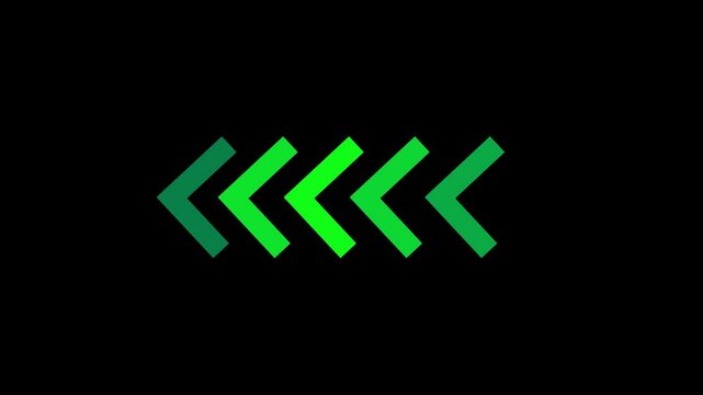 Arrow Loop Animation video direction concept. colorful arrow icon concept on black background.