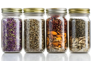 Food Storage Containers Isolated on White Background.