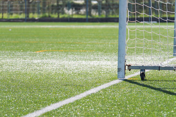 Fototapeta premium Excitement builds on the soccer field as players prepare for action
