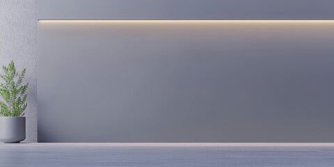 Modern interior design featuring minimalist decor and soft lighting in a contemporary space