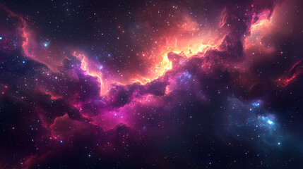 Fototapeta premium Cosmic dragon nebula: vibrant swirling galaxy art. Nebula Dragon Formation. Illustration