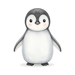 Obraz premium a cute penguin stands gracefully, looking adorable with its captivating charm and a friendly expression. The penguin has a lovely black and white coat and a captivating pose