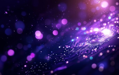 Obraz premium A vibrant, abstract background featuring swirling lights and colors, evoking a sense of depth and digital energy.