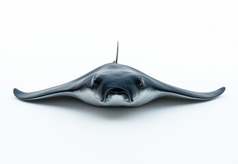 Black and white stingray gliding gracefully underwater