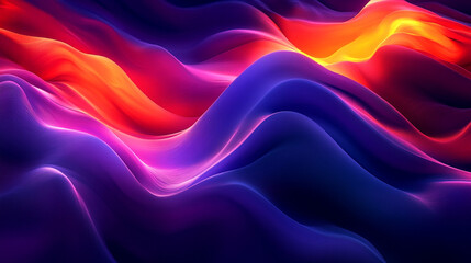 Obraz premium A colorful, abstract painting of a wave with purple and blue colors