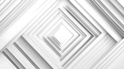 Obraz premium White geometric tunnel, depth illusion, abstract background, design
