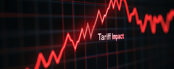 Naklejka premium The image shows a red line graph indicating fluctuations, with the text 