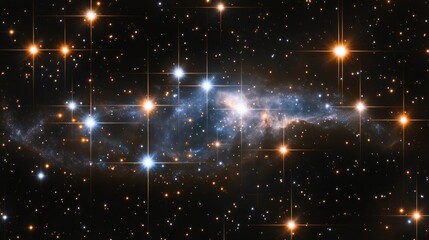 Explore the Star Cluster Nebula and Bright Stars in Deep Space
