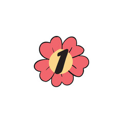 Flowers Numbers Stock Illustrations  Vector