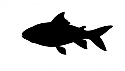 Obraz premium Silhouette of black fish swimming gracefully, dynamic underwater effect