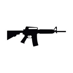 Hunting Rifle Silhouette, Sniper Rifle Vector, Firearm Design